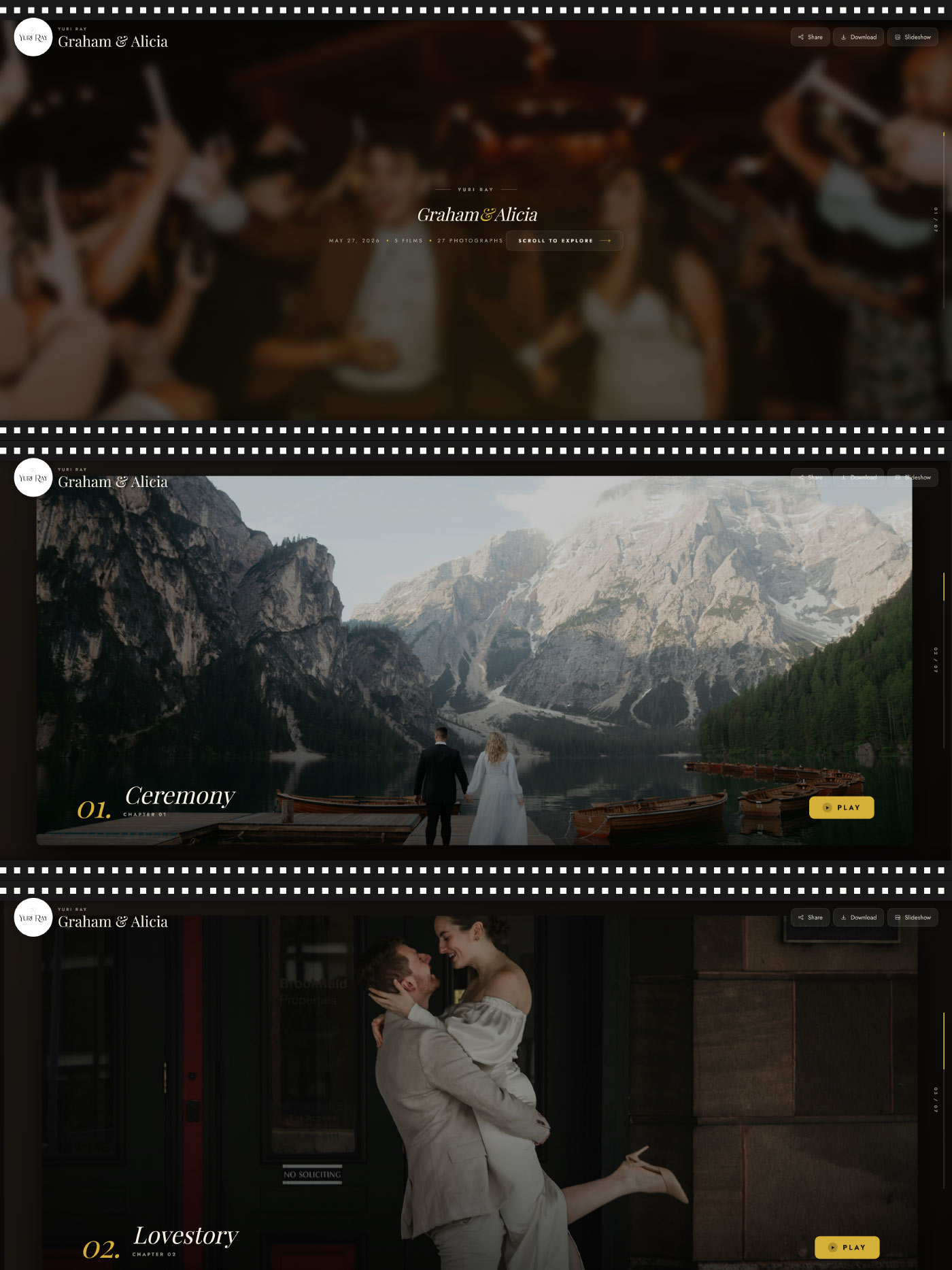 Filmstrip layout preview